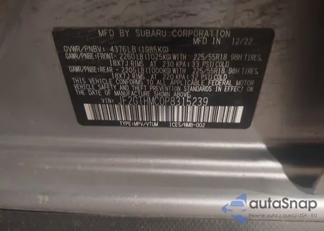 2023 Subaru Crosstrek Limited from USA, damaged, VIN JF2GTHMC0P8315239